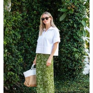 White Short Sleeve Button-Up Shirt Julia Amory